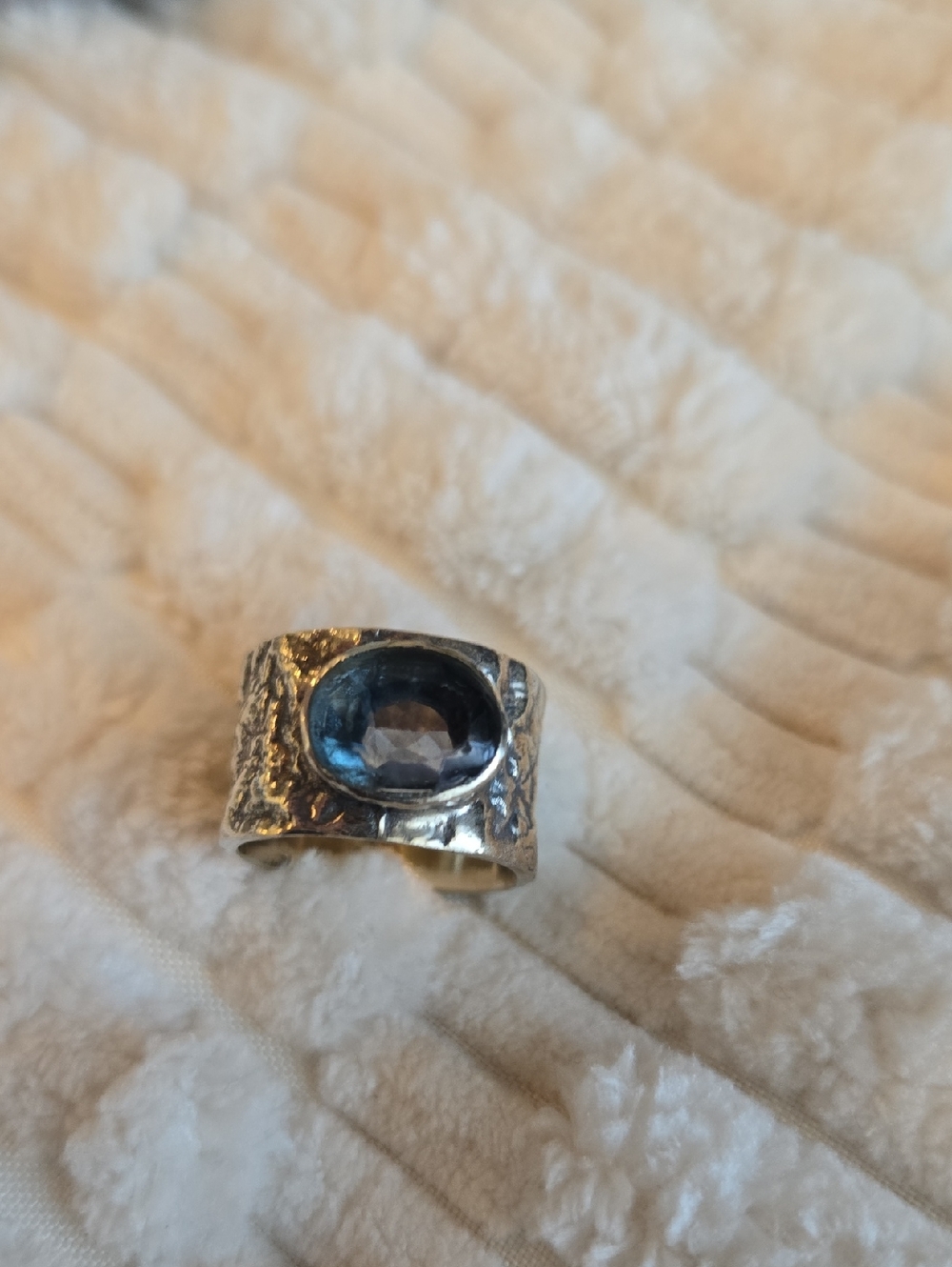 Hammered Sterling Ring Sz 6